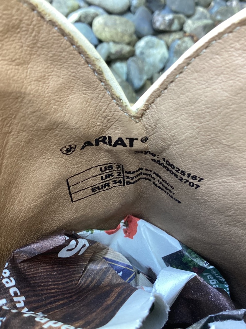Ariat Turquoise Teal Blue And Brown Square Toe Western Cowgirl Kids Boots🦋 - Picture 10 of 14
